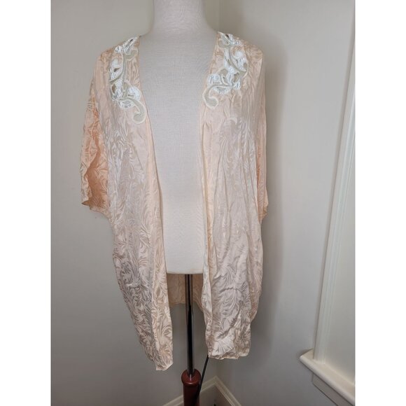 VTG 90s Victorias Secret Silk Kimono Embroidered OS Retro Y2K SEXY baby doll - Picture 3 of 6